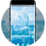 Logo of Glass crystal butterfly theme with water quality android Application 